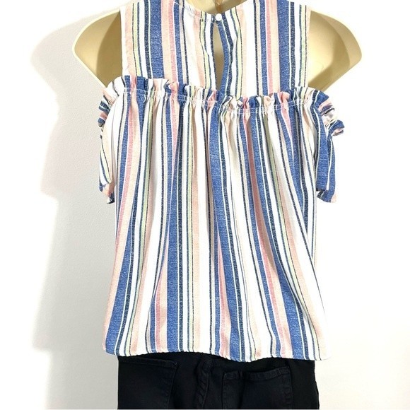 Girls Striped Cold Shoulder Top - Picture 4 of 9